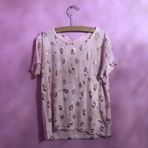 Justice cheetah print pink shirt